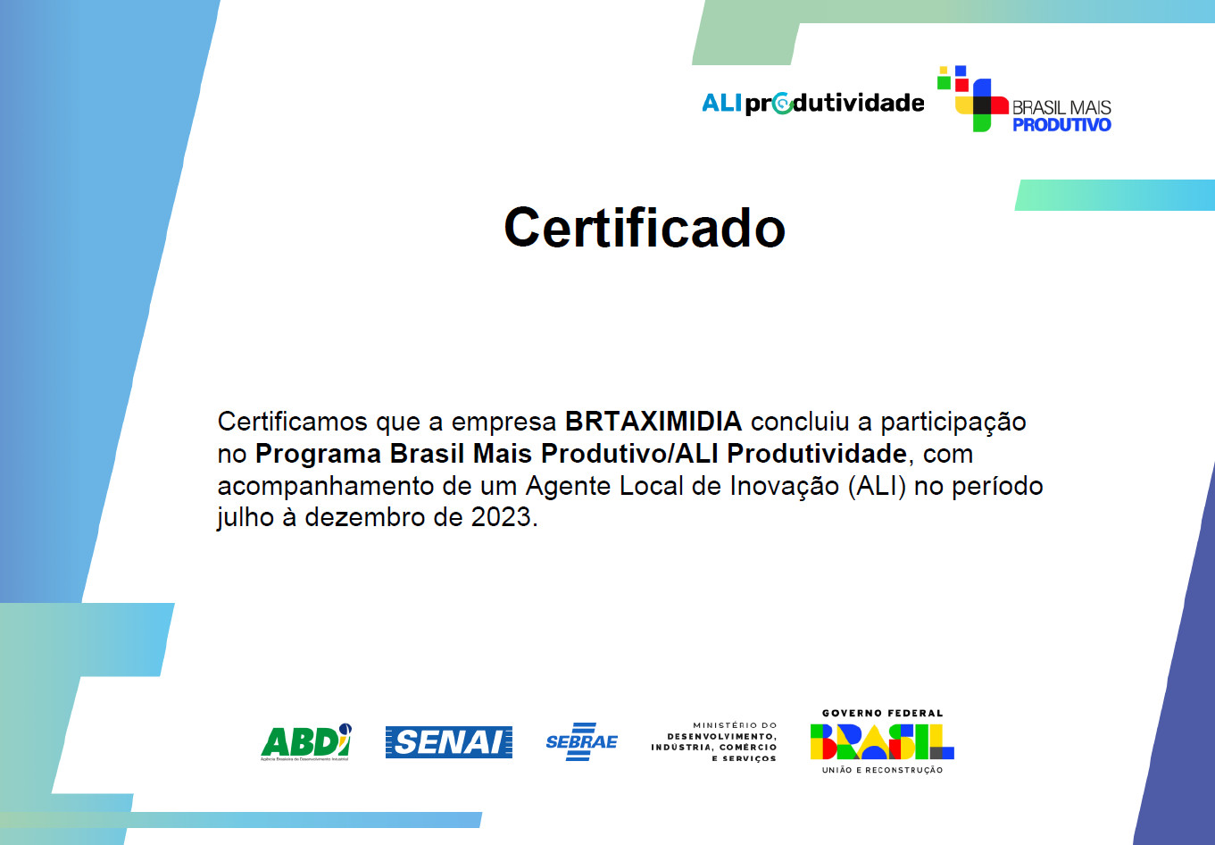 CERTIFICADO SEBRAE